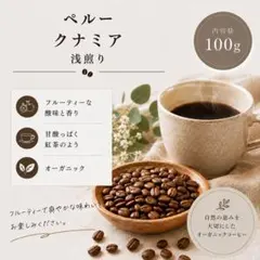 自家焙煎　コーヒー豆　ペルー　クナミア　浅煎り　100g　豆or粉のサムネイル