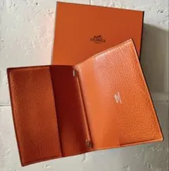 極美品】HERMES エルメス カルヴィ カードケース 名刺入れ オレンジ
