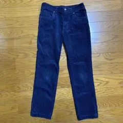 キッズ コーデュロイパンツ 140cm 紺色 長ズボン ウエストゴム付き