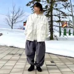 BEAMS HEART BDUシャツジャケット 白 L ビッグシルエット