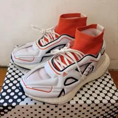 アディダス×ステラマッカートニー スニーカー GY6111 ホワイト×オレンジ