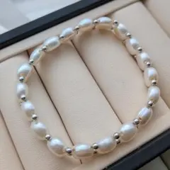 パールリング　指輪　淡水パール　本真珠　ホワイト　冠婚葬祭　編み込み　フリー