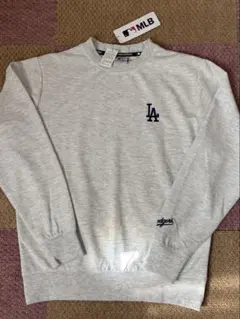 ★新品　MLBドジャース　トレーナーＬグレー