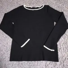 ☆Global work☆ブラック リブ編み 長袖セーター