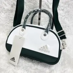 タグ付き✨ adidas ミニボストン 2way ロゴ刺繍 グリーン ホワイト