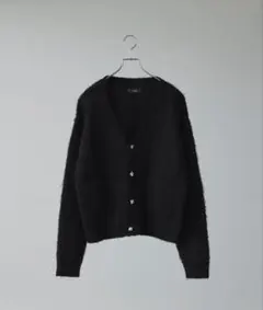 CALLNE モヘア混Vネックシャギーニットカーディガン