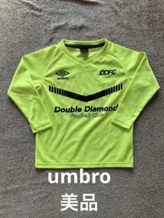 Umbro 蛍光イエロー 長袖キッズサッカーウェア DDFC、120cm、練習着