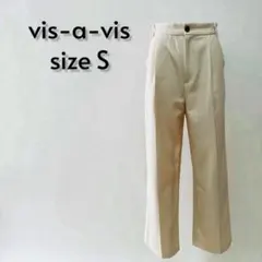 vis-a-vis ビザビ ハイウエストワイドスラックス S ベージュ【414】