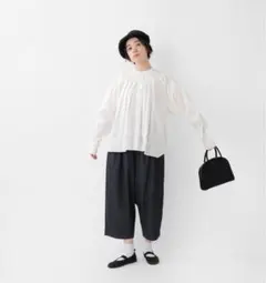 洗える★HARVESTY★ハーベスティ★デニムワイドエッグパンツ★ワイドパンツのサムネイル