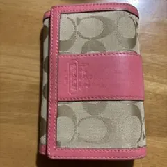 Coach 二つ折り財布 ベージュ/ピンク