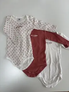 プチバトー/12m PETIT BATEAU 長袖　肌着3枚セット