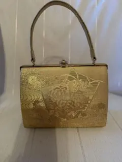 和装用ゴールド花柄ハンドバッグ