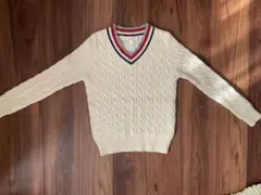 【クリスマスセール】HUMAN WOMAN アイボリーケーブルニットセーター M