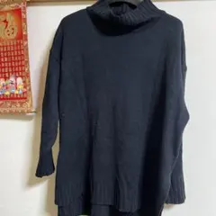 ブラック タートルネック ニット　セーター　レディース　ブラック