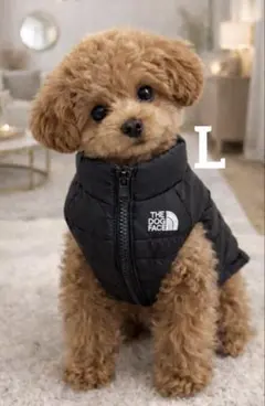 新品　Lサイズ　 犬用　ダウンジャケット 黒　小型犬　The Dog Face