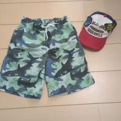 GAP 水着パンツ　サメ　男の子　サイズ120 キャップセット
