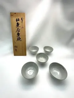 【未使用】たち吉 むさしの 汲出碗 5客セット 木箱入 茶器 湯呑 伝統工芸