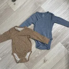 H&Mロンパース 2点セット（花柄・ドット柄）68cm/6M