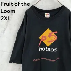 フルーツオブザルーム 企業ロゴ 黒 Tシャツ 2XL USA古着 アメリカ素材