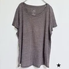 ★SONOMA【XL】ソノマ Tシャツ クルーネック 半袖 杢 ブラウン 綿のサムネイル