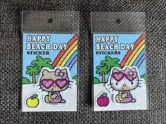 ハローキティ 日焼けキティ ビーチデイ ハワイ ステッカー 2種セット サンリオ