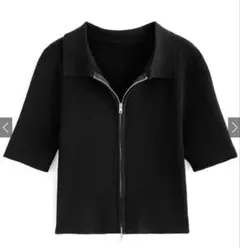 GRL フロントジップショート丈ニットカーディガン[dr568]