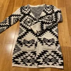 ノルディック柄　ロングカーディガン