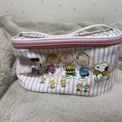 【値下げ】スヌーピー　バニティ―ポーチ　スヌーピーと仲間たち　ピンク