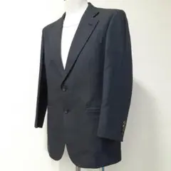美品△BURBERRY バーバリー テーラードジャケット M相当 紺 カシミア混 