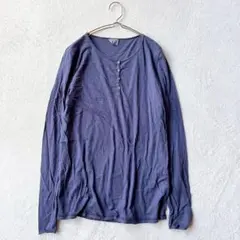【ハートフォード】ヘンリーネックカットソー（L）長袖 ロンT シンプル 無地