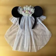 ディズニー　カチューシャ　ミニーマウス　お花付きウエディング（キッズ）
