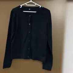 UNIQLO ブラックリブ編みカーディガン