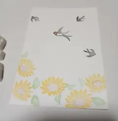 消しゴムはんこ　向日葵