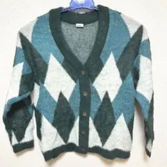 【美品】niko and... ニコアンド シャギー アーガイル カーディガン
