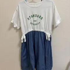 après les cours ワンピース 110サイズ ホワイト/デニム