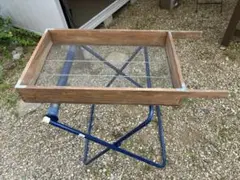 園芸用 土ふるい機 ローラースタンド付き 木製枠のサムネイル