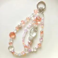 【No.262】キラキラビーズストラップ　ビジュー　携帯アクセサリー