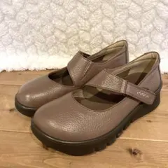 美品★アキレスソルボ★レザー★コンフォート★ウェッジソール★厚底★高機能★23