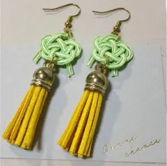 【02】水引タッセルピアス　ハンドメイド
