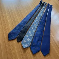 青系パターン入りネクタイ5本セット