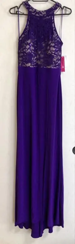 パープル ロングドレス