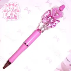 【A13】 カスタムボールペン 魔法少女 平成女児 ピンク ハート リボン 星