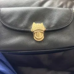 猫モチーフ ゴールド金具 ショルダーバッグ ブラックのサムネイル