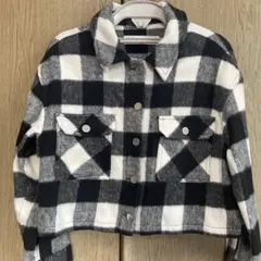 【ZARA】チェック柄　クロップド　ジャケット S