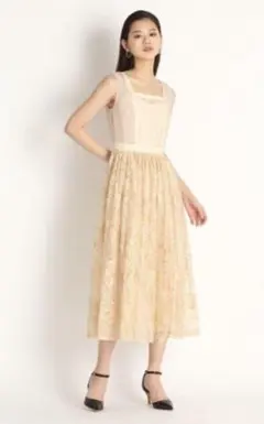 【新品未使用品】LILY BROWN シアーレース切替ドレス