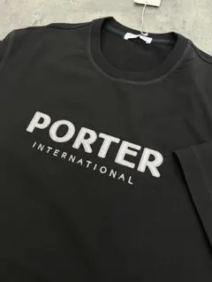 PORTER INTERNATIONAL ロゴ刺繍 Tシャツ ブラック - メルカリ