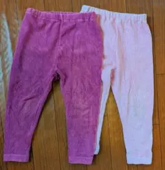 UNIQLO コーデュロイ レギンス 90サイズ 2枚セット　ピンク　紫