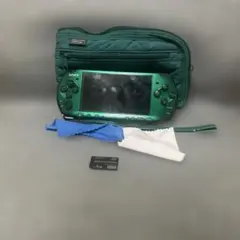 ジャンク　SONY PSP-3000 本体 グリーン 4GBメモリースティック付