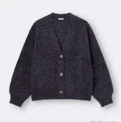 GU ダークグレー Vネック カーディガン