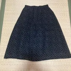 ⑤ ドット柄 フレアスカート 膝丈のサムネイル